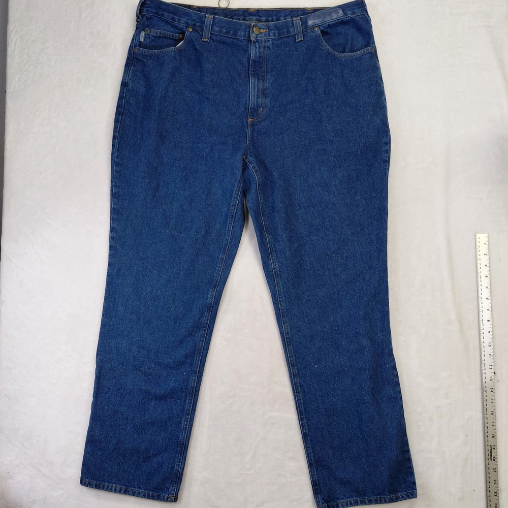 Carhartt Mens Relaxed Fit Straight Leg Jeans Blue Denim 42x32 B13-DST